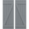 Ekena Millwork Americraft 6-Board (2 Batten) Wood Joined Board-n-Batten Shutters w/ Z-Bar, ARW102BB621X77CHH, PR ARW102BB621X77CHH - alternate 1